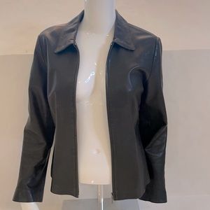 Black leather Ann Taylor jacket size small